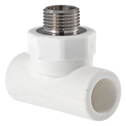 Тройник   20 - 1/2" НР PPR белый  VALTEC