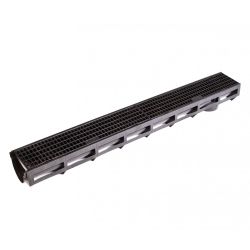 Лоток водоотводный пластиковый D  90 1000х135х100мм с пластиковой решеткой AQUA-TOP  AQUASTOK