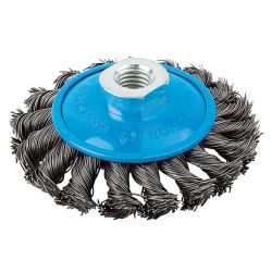 Щетка коническая крученая для УШМ 125мм (пров. 0,5мм)  MOS