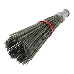 Метла синтетическая круглая, 4 кольца, с черенком  (Павлово)