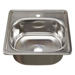 Мойка нерж врезная 380 х 380 х 150мм 0,6 выпуск 1 1/2"  MIXLINE