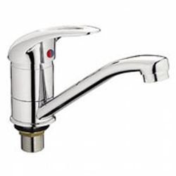 Смеситель для кухни кор. нос 40 карт.  LEDEME на гайке