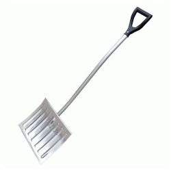 Лопата алюм. для уборки снега 428 х 375 х 1,2мм с накладкой, с алюм черенком,с V-руч.АРКТИКА-2