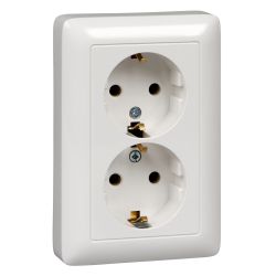 Розетка 2-ая с/п с/з SCHNEIDER ELECTRIC Хит белый