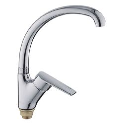 Смеситель для кухни 40 карт.  LEDEME  с бок. ручкой, литой излив, на гайке