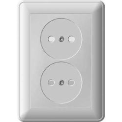 Розетка 2-ая с/п б/з с шторками SCHNEIDER ELECTRIC W59 белый