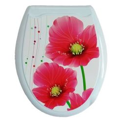 Сиденье для унитаза белое/мак  ОКЕАН