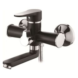 Смеситель ванн.-душ. 35 карт.  LOFFREY  короткий излив, черный