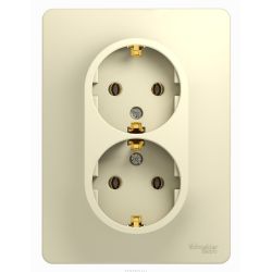 Розетка 2-ая с/п c/з  SCHNEIDER ELECTRIC GLOSSA Бежевый