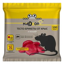 Средство от крыс и мышей Nadzor 100гр тесто-брикет