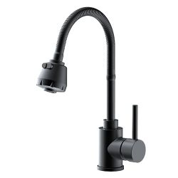 Смеситель для кухни 35 карт.  FRAP  с бок. ручкой, гибкий излив, нерж, черный