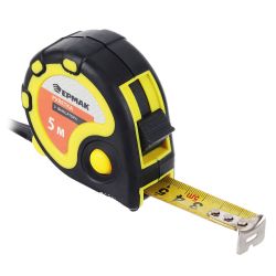 Рулетка   5,0м х 16мм  ЕРМАК обрезин. корпус, тройная фиксация