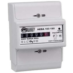 Счетчик электрич 1-фаз  однотариф  5-60А  НЕВА 103 1SO (на DIN-рейку)