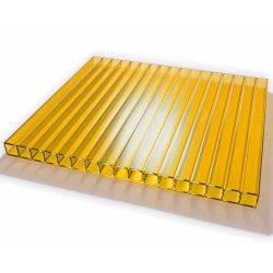 Поликарбонат   4мм желтый 2,1х 6м  КИВИ (0,51 кг/м2)  