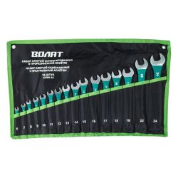 Набор ключей комбинированных   6-24мм, 16шт  ВОЛАТ в прорезин. оплётке