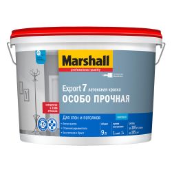 Краска ВД интерьерная моющаяся   9,0л  MARSHALL EXPORT-7  BW матовая