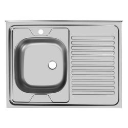 Мойка нерж накладная 600 х 800 0,4 левая