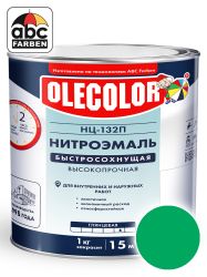 Эмаль НЦ-132 зеленая   1,7кг  OLECOLOR  УЦЕНКА