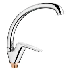 Смеситель для кухни 35 карт.  LEDEME  с бок. ручкой, литой излив, на гайке