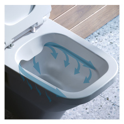 Унитаз подвесной белый ЛАЙН сиденье дюропласт, микролифт 535х345х350  SANTEK