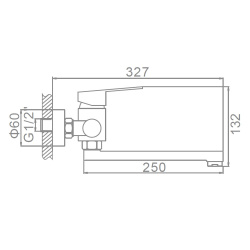 Смеситель для кухни пристенный 35 карт.  LEDEME  нерж, сатин
