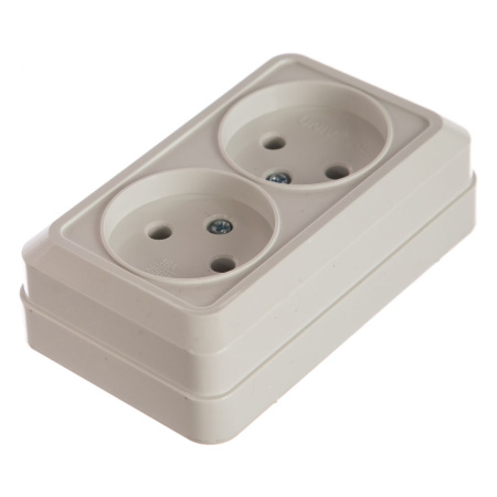 Розетка 2-ая о/п б/з UNIVersal Олимп белый