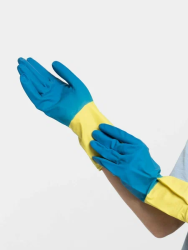 Перчатки латексные  Komfi, БИКОЛОР, L