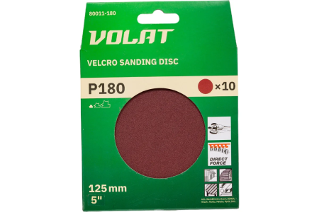 Круг абразивный под липучку 125мм, № 180  ВОЛАТ (уп.10шт)