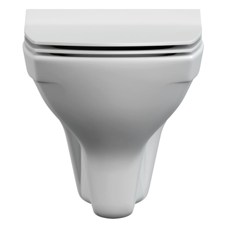 Унитаз подвесной белый CARINA безободковый сиденье дюропласт, микролифт 350х345х535  CERSANIT