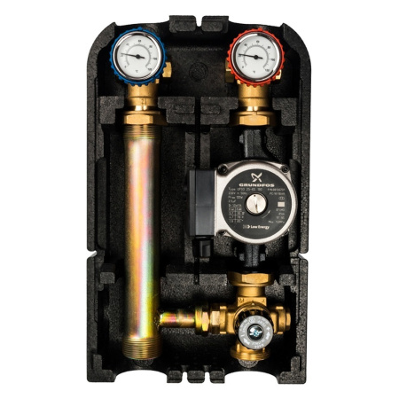 Насосная группа  1" с термостатическим клапаном, с насосом, подача справа  STOUT