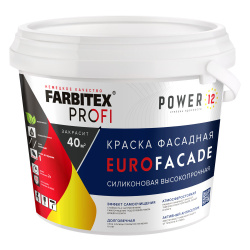 Краска ВД фасадная силиконовая самоочищающаяся высокопрочная 12,0кг  FARBITEX PROFI EuroFacade