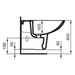 Биде белый подвесное с отв. SIRIUS  VIDIMA