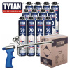 Пена монтажная профи  870мл  TYTAN Professional 70, 12шт + пистолет TYTAN
