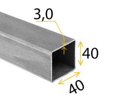 Труба проф   40х  40х  3,0мм  ГОСТ 8639-82