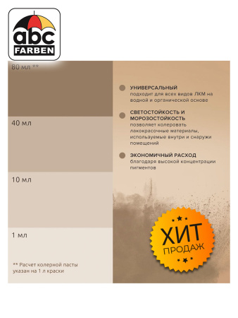 Колер бурый высококонцентрированный 80мл  TICIANA