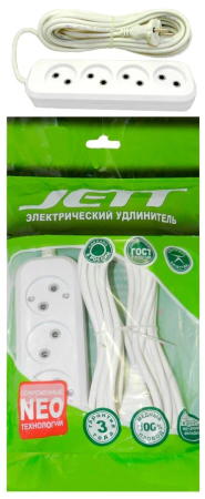 Удлинитель 4 местный  7 метра  10А, б/з (ПВС)  ДЖЕТ