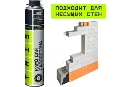 Пена-клей полиуретан для кладки блоков профи  750мл TRIS