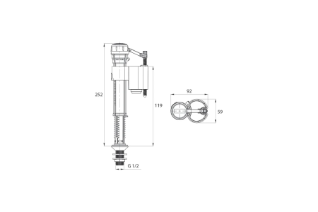 Арматура для унитаза  IDDIS кнопка хром н/п