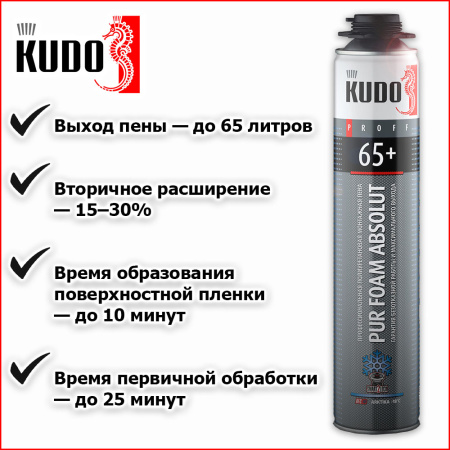 Пена монтажная профи зима  750мл  KUDO Proff 65+  Arktika ( -18*С)