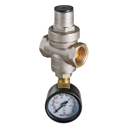 Редуктор давления      1/2" 0,5 - 5,5 бар поршневой с манометром  VALTEC