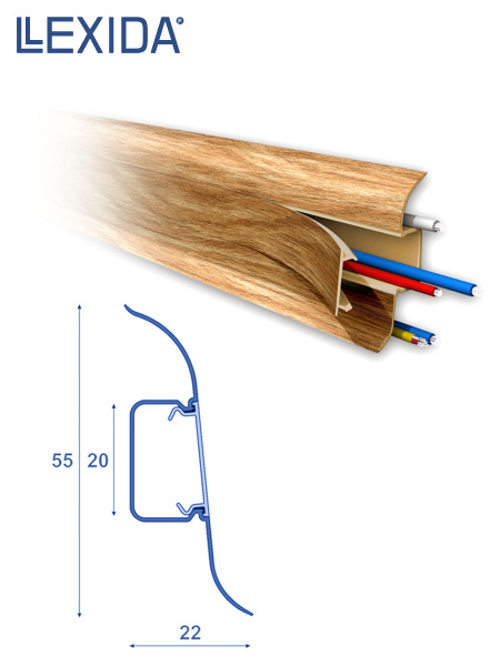 Плинтус LEXIDA 55х2200мм Дуб айсберг 3