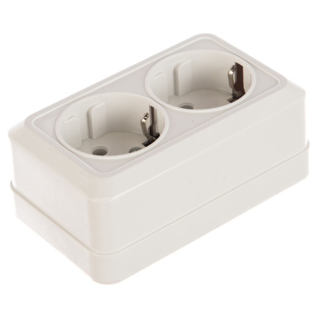 Розетка 2-ая о/п с/з UNIVersal Олимп белый