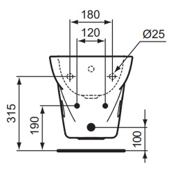 Биде белый подвесное с отв. SIRIUS  VIDIMA