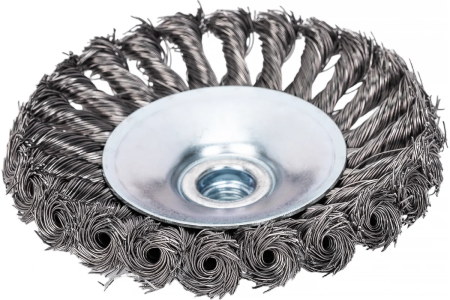 Щетка коническая крученая для УШМ 125мм (пров. 0,5мм)  ВОЛАТ