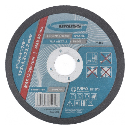 Круг отрезной 125 х 1,2 х 22 по металлу  GROSS