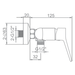 Смеситель для душа 25 карт.  LEDEME