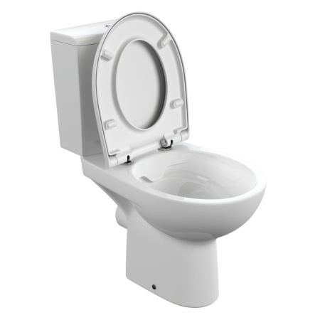 Унитаз белый NATURE компакт, сиденье дюропласт, микролифт, безободковый 660х375х785  CERSANIT