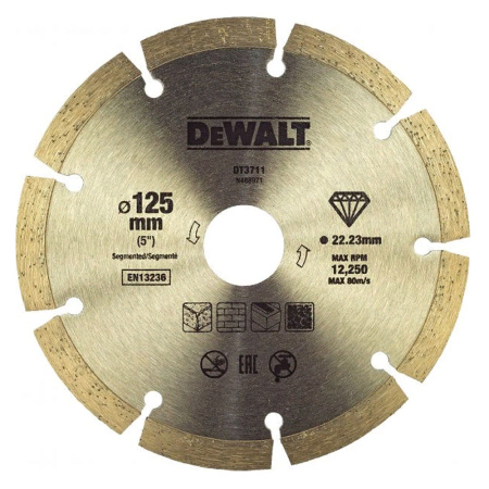 Круг отрезной алмазный 125х5х22,2 универс.  DeWalt