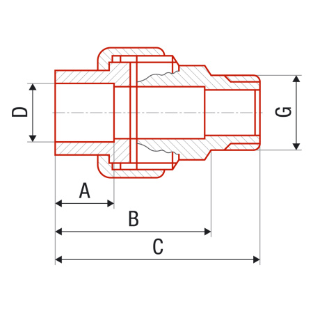 Американка 40 - 1 1/4" НР PPR серый  FV-PLAST