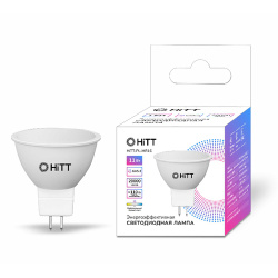 Лампа светодиод точечная MR16  11Вт, 220В, GU5.3, холод (6500К)   HiTT